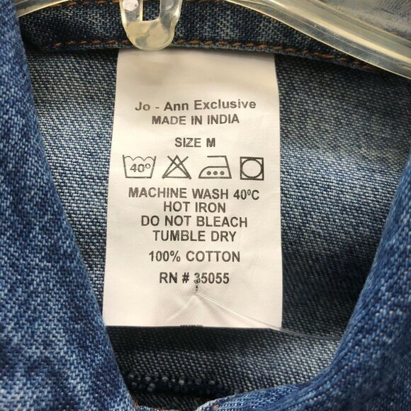 Joann Fabrics Girls Medium Jean Jacket Patchwork - Picture 3 of 4